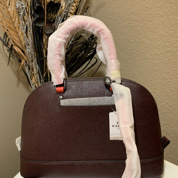 NWT COACH BEAR MINI SIERRA OXBLOOD LEATHER SATCHEL SHOULDER BAG CROSSBODY F23530 - Picture 4 of 8